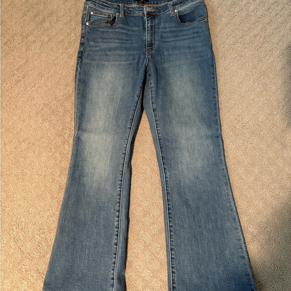 Quince Women's Mid Rise Flare Jeans